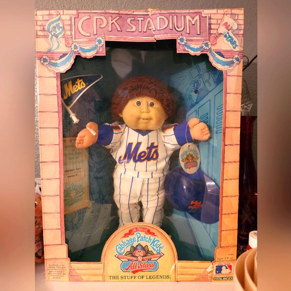 1986 Coleco Cabbage Patch Kids CPK MLB All Star New York Mets 3766 Damaged Box